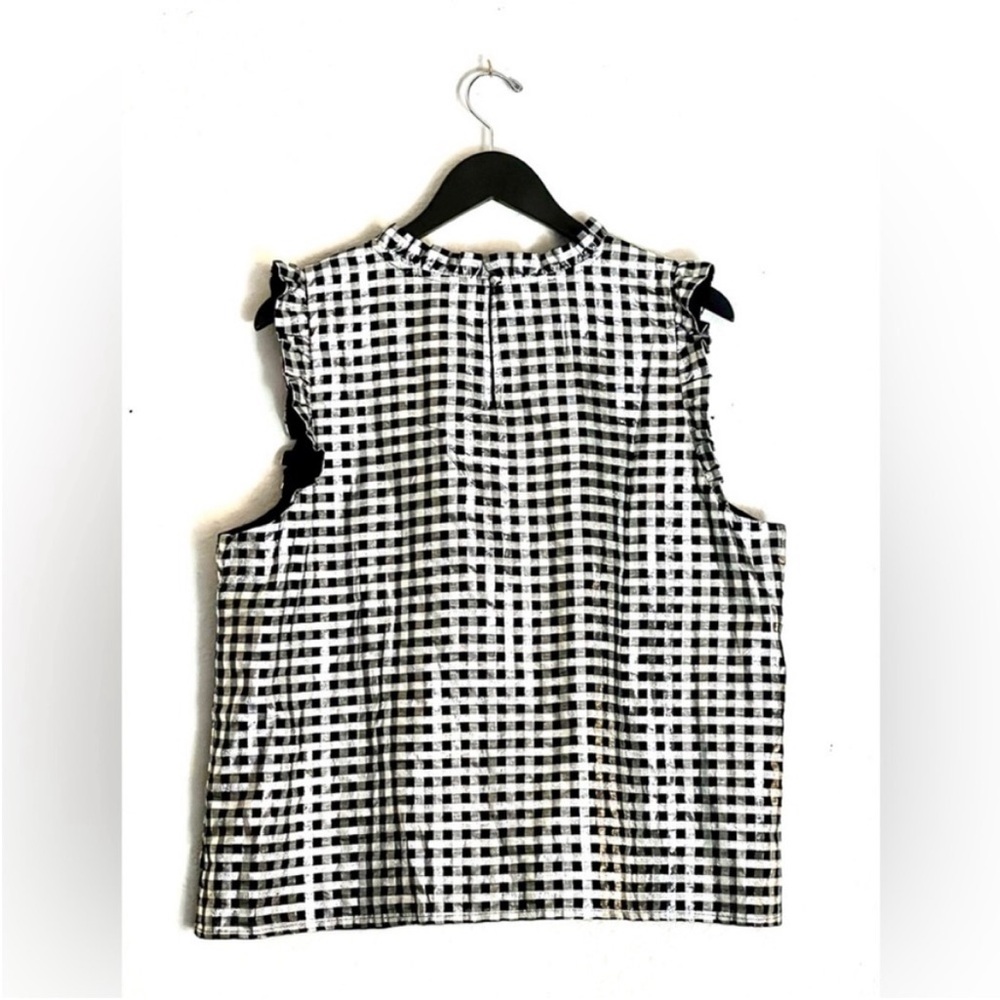 J Crew Gingham Black and White top NWT - Picture 4 of 9